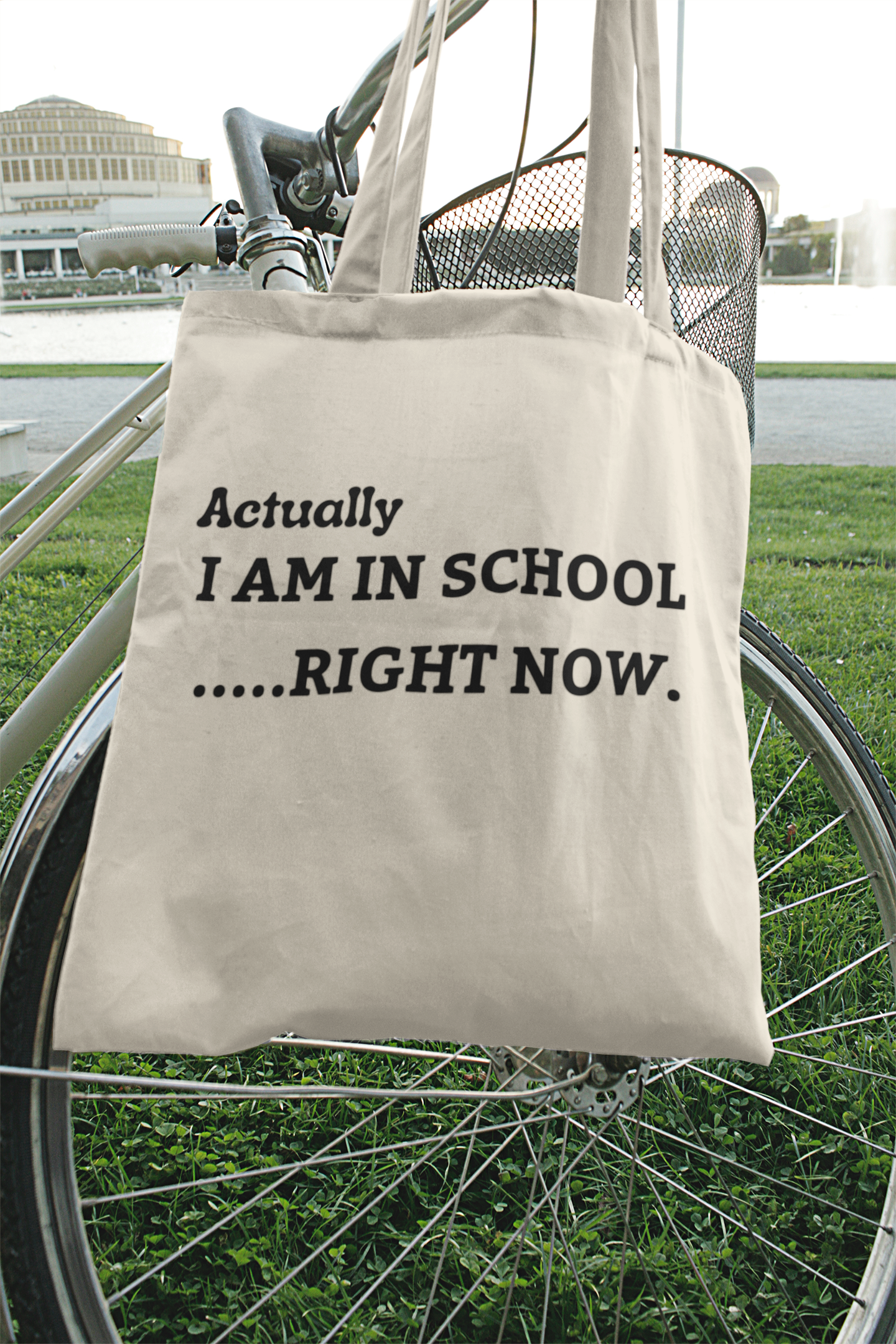 "Actually I Am in School" Everything Tote Bag