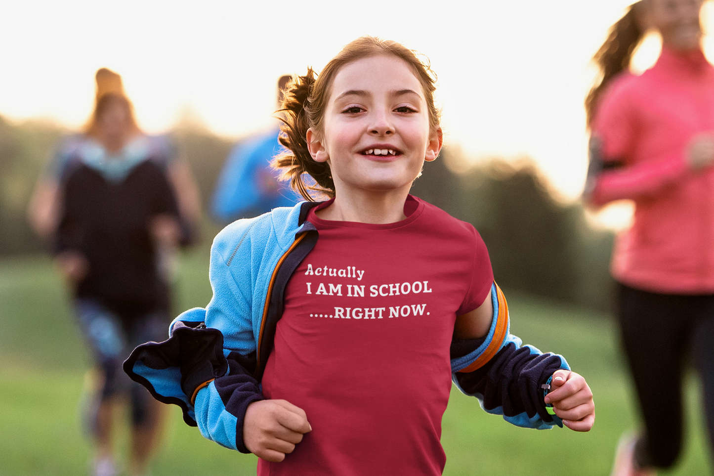 "Actually I Am in School" Certified Organic Short Sleeve Youth Shirt