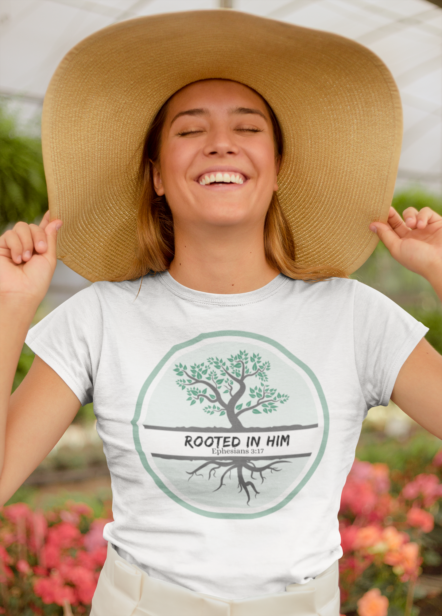 "Rooted in Him" Certified Organic Short Sleeve Shirt