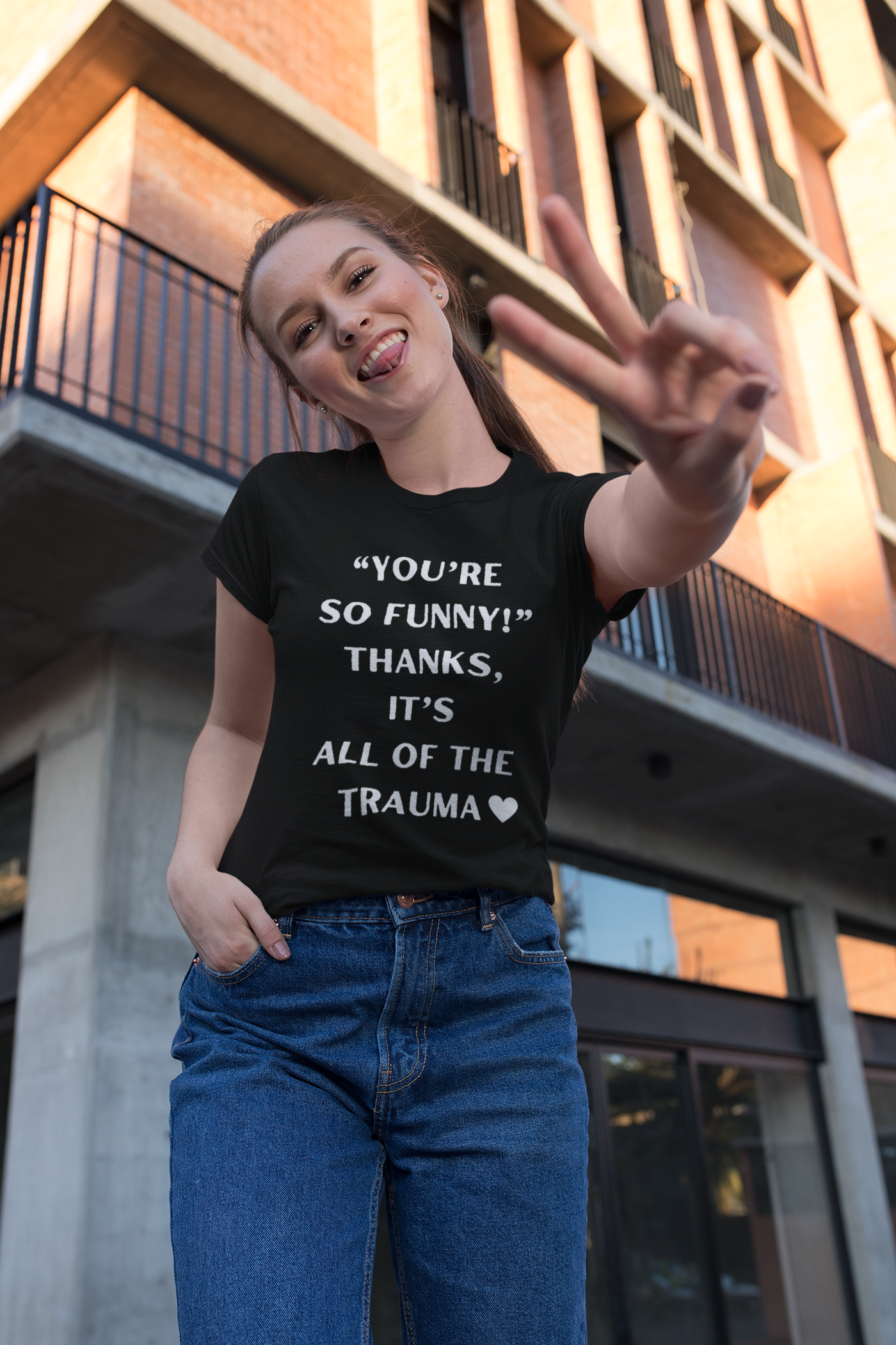 "Thanks, It's All the Trauma" Triblend Short Sleeve Shirt